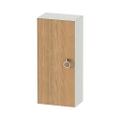 Immagine di Duravit WHITE TULIP colonna bassa H.88 cm, 1 anta con cerniera a destra e 2 ripiani in vetro con supporti in alluminio, frontale in legno massello finitura rovere, corpo colore bianco finitura opaco WT1323RH536
