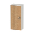 Immagine di Duravit WHITE TULIP colonna bassa H.88 cm, 1 anta con cerniera a destra e 2 ripiani in vetro con supporti in alluminio, frontale in legno massello finitura rovere, corpo colore bianco nordic finitura opaco WT1323RH539