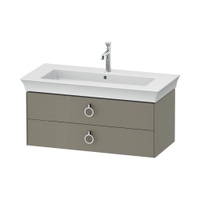 Immagine di Duravit WHITE TULIP base sottolavabo sospesa L.98.4 cm, con 2 cassetti e scasso per il sifone e coprisifone, frontale e corpo colore grigio pietra finitura lucido WT43520H2H2