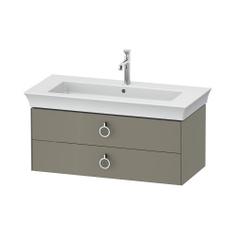 Immagine di Duravit WHITE TULIP base sottolavabo sospesa L.98.4 cm, con 2 cassetti e scasso per il sifone e coprisifone, frontale e corpo colore grigio pietra finitura lucido WT43520H2H2