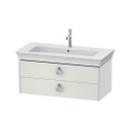 Immagine di Duravit WHITE TULIP base sottolavabo sospesa L.98.4 cm, con 2 cassetti e scasso per il sifone e coprisifone, frontale e corpo colore bianco finitura opaco WT435203636
