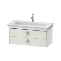 Immagine di Duravit WHITE TULIP base sottolavabo sospesa L.98.4 cm, con 2 cassetti e scasso per il sifone e coprisifone, frontale e corpo colore bianco finitura opaco WT435203636