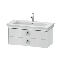 Immagine di Duravit WHITE TULIP base sottolavabo sospesa L.98.4 cm, con 2 cassetti e scasso per il sifone e coprisifone, frontale e corpo colore bianco finitura lucido WT435208585