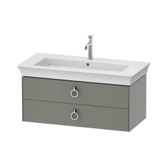 Immagine di Duravit WHITE TULIP base sottolavabo sospesa L.98.4 cm, con 2 cassetti e scasso per il sifone e coprisifone, frontale e corpo colore grigio pietra finitura opaco WT435209292