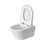 Immagine di Duravit D-NEO set completo sanitari sospesi, vaso con sedile a chiusura ammortizzata e bidet monoforo, colore bianco finitura lucido, modulo installazione DUOFIX 90 per parete in cartongesso 111.016.00.1D-D-NEO