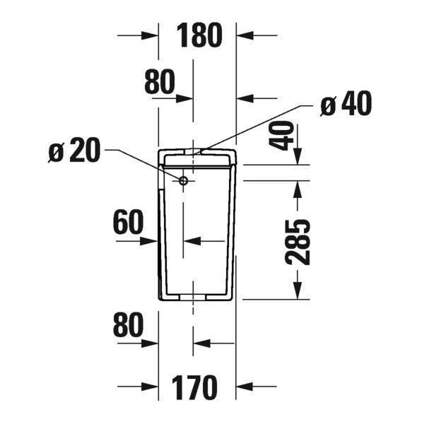 Immagine di Duravit D-NEO cassetta di sciacquo con batteria Dual Flush, pulsante cromato, per attacco sx, dx o centrale alto, 6/3 l, UWL classe 2, colore bianco 0944000005