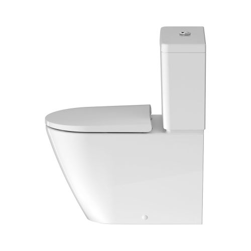 Immagine di Duravit D-NEO vaso monoblocco a pavimento Rimless®, senza brida, per cassetta appoggiata (non inclusa), a cacciata, UWL classe 1, colore bianco 2002090000