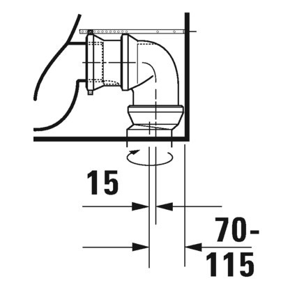 Immagine di Duravit D-NEO vaso monoblocco a pavimento Rimless®, senza brida, per cassetta appoggiata (non inclusa), a cacciata, UWL classe 1, colore bianco 2002090000