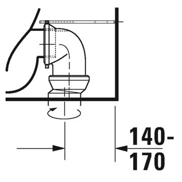 Immagine di Duravit D-NEO vaso monoblocco a pavimento Rimless®, senza brida, per cassetta appoggiata (non inclusa), a cacciata, UWL classe 1, colore bianco 2002090000