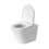 Immagine di Duravit D-NEO set completo sanitari a pavimento, vaso senza brida con sedile a chiusura ammortizzata e bidet monoforo, colore bianco finitura lucido 2003090000+0021690000+2295100000