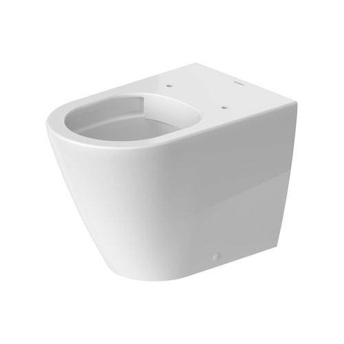 Immagine di Duravit D-NEO set completo sanitari a pavimento, vaso senza brida con sedile a chiusura ammortizzata e bidet monoforo, colore bianco finitura lucido 2003090000+0021690000+2295100000