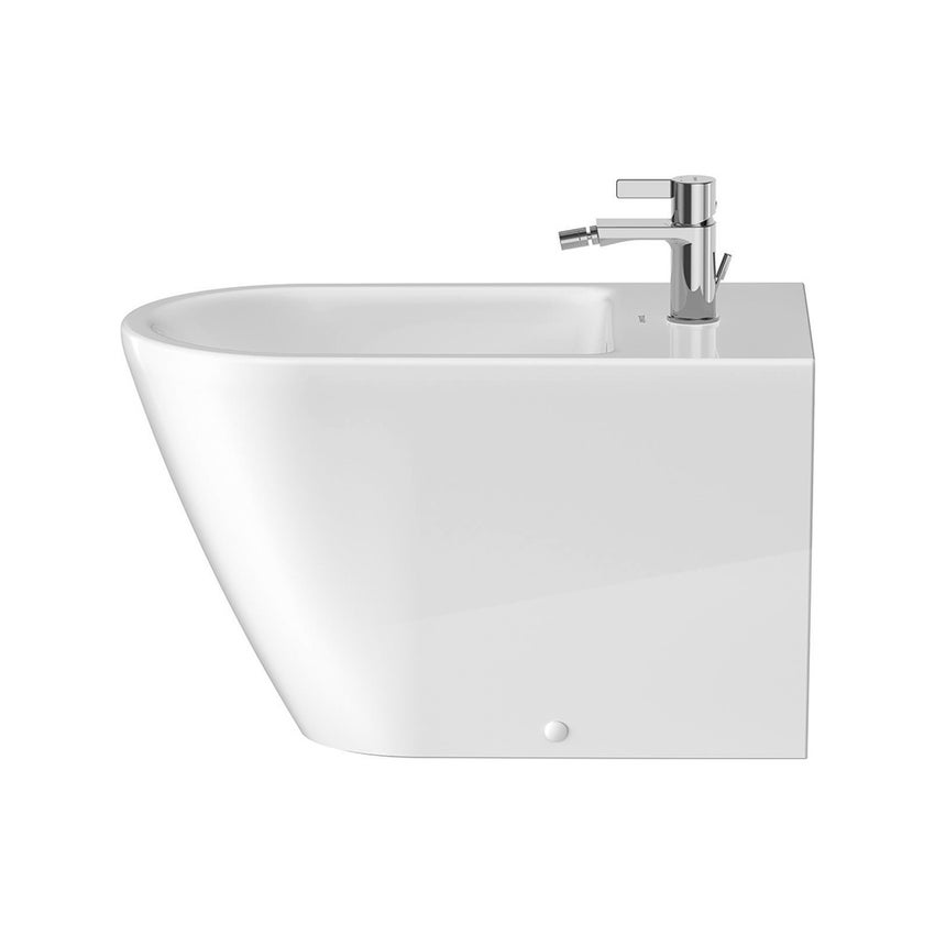 Immagine di Duravit D-NEO bidet a pavimento monoforo, con troppopieno, con bordo per rubinetteria, colore bianco 2294100000