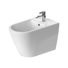 Immagine di Duravit D-NEO bidet a pavimento monoforo, con troppopieno, con bordo per rubinetteria, colore bianco 2294100000