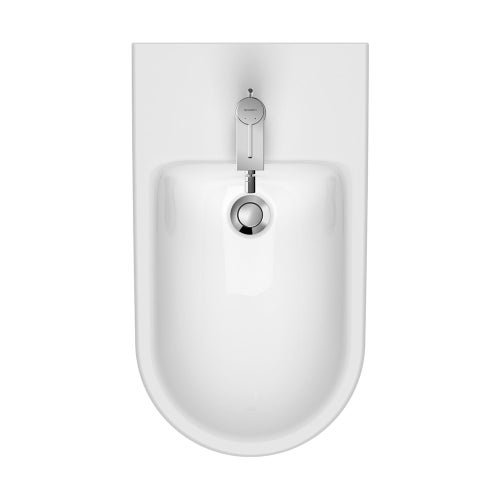 Immagine di Duravit D-NEO bidet a pavimento monoforo, con troppopieno, con bordo per rubinetteria, colore bianco 2294100000
