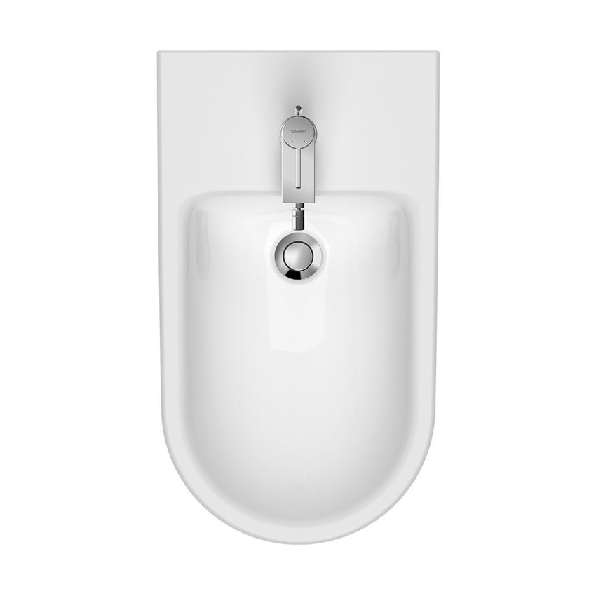 Immagine di Duravit D-NEO bidet a pavimento monoforo, con troppopieno, con bordo per rubinetteria, colore bianco 2294100000