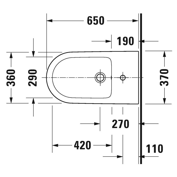 Immagine di Duravit D-NEO bidet a pavimento monoforo, con troppopieno, con bordo per rubinetteria, colore bianco 2294100000