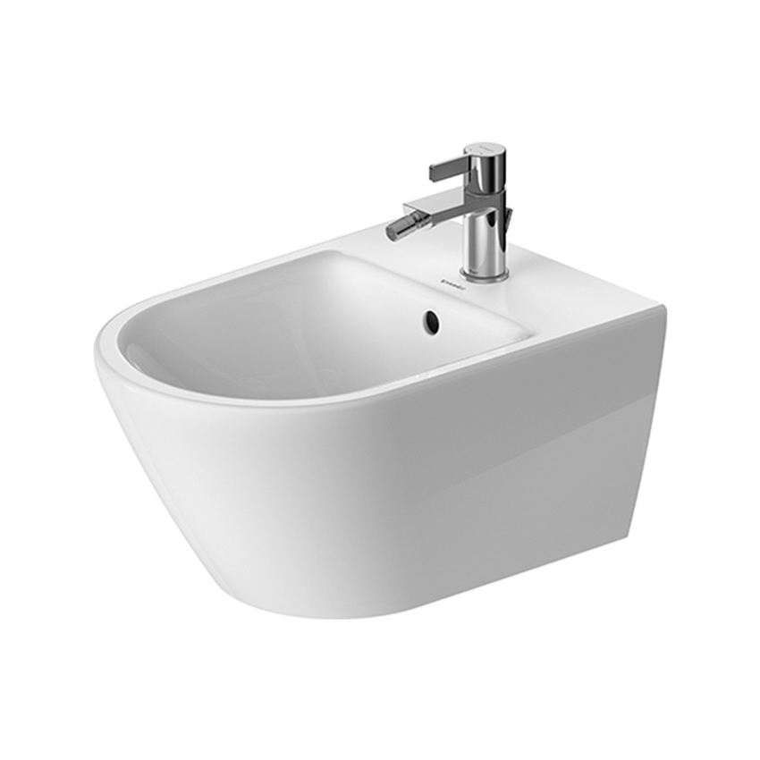 Immagine di Duravit D-NEO bidet sospeso monoforo, con troppopieno, con bordo per rubinetteria, colore bianco 2294150000