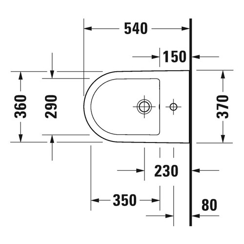 Immagine di Duravit D-NEO bidet sospeso monoforo, con troppopieno, con bordo per rubinetteria, colore bianco 2294150000