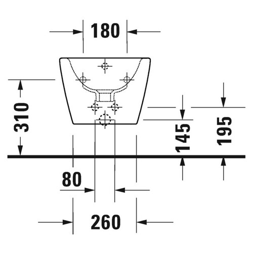 Immagine di Duravit D-NEO bidet sospeso monoforo, con troppopieno, con bordo per rubinetteria, colore bianco 2294150000