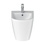 Immagine di Duravit D-NEO set completo sanitari a pavimento, vaso senza brida con sedile a chiusura ammortizzata e bidet monoforo, colore bianco finitura lucido 2003090000+0021690000+2295100000