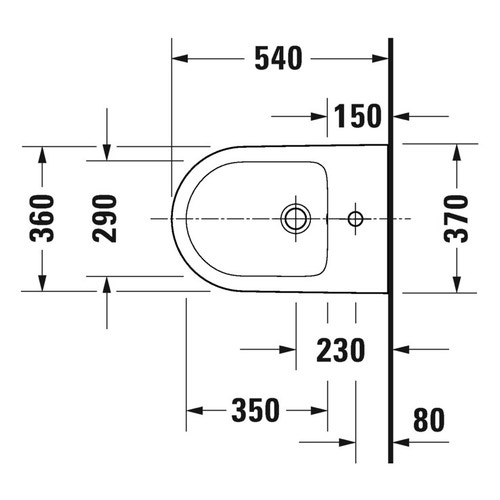 Immagine di Duravit D-NEO bidet sospeso monoforo, con troppopieno, con bordo per rubinetteria, colore bianco 2295150000