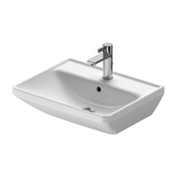 Immagine di Duravit D-NEO lavabo 55 cm monoforo, con troppopieno, con bordo per rubinetteria, lato inferiore smaltato, colore bianco 2366550000