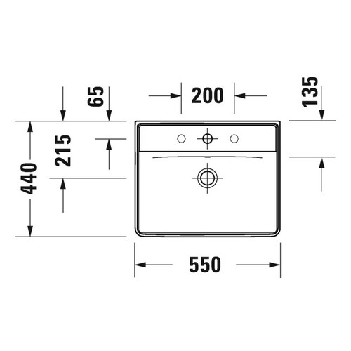 Immagine di Duravit D-NEO lavabo 55 cm, con troppopieno, lato inferiore smaltato, colore bianco 2366550060