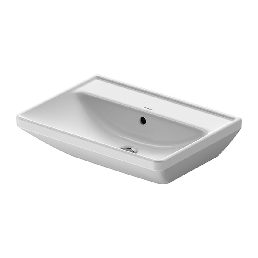 Immagine di Duravit D-NEO lavabo 60 cm, con troppopieno, lato inferiore smaltato, Wondergliss, colore bianco 23666000601