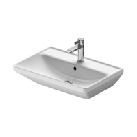 Immagine di Duravit D-NEO lavabo 65 cm monoforo, con troppopieno, con bordo per rubinetteria, lato inferiore smaltato, colore bianco 2366650000