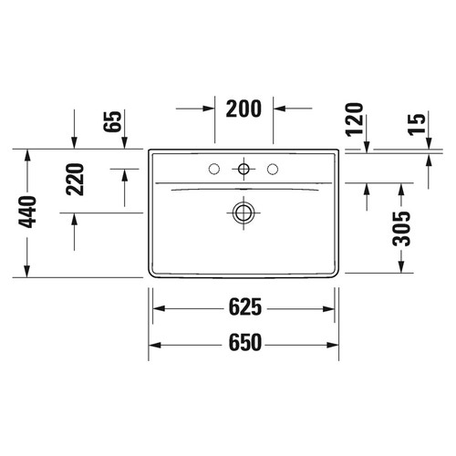 Immagine di Duravit D-NEO lavabo 65 cm, con troppopieno, lato inferiore smaltato, Wondergliss, colore bianco 23666500601