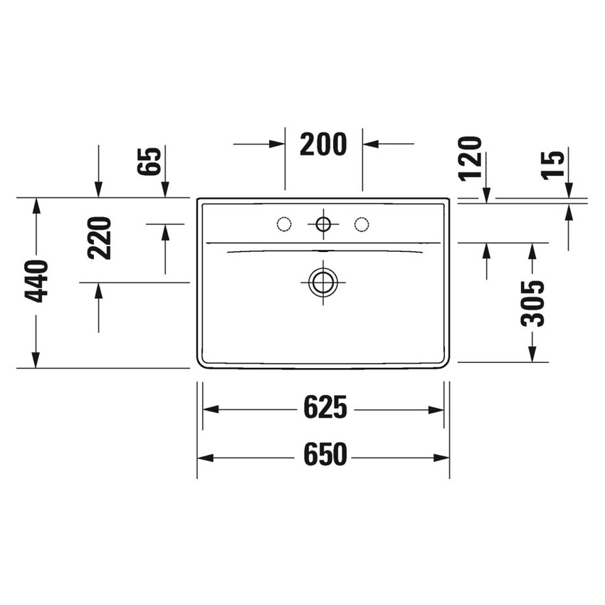 Immagine di Duravit D-NEO lavabo 65 cm, con troppopieno, lato inferiore smaltato, Wondergliss, colore bianco 23666500601