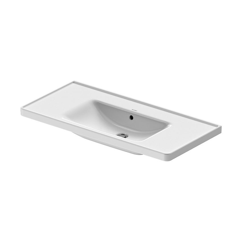 Immagine di Duravit D-NEO lavabo consolle 105 cm, con troppopieno, lato inferiore smaltato, colore bianco 2367100060