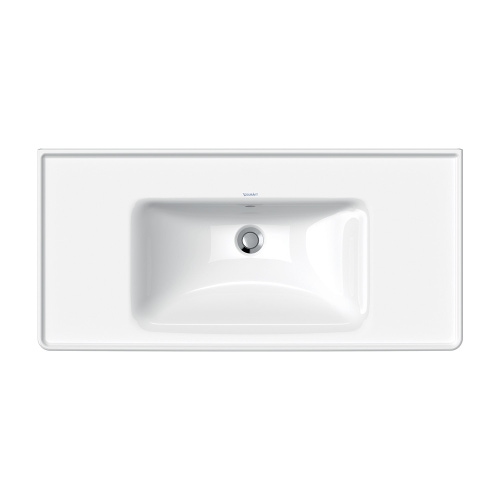 Immagine di Duravit D-NEO lavabo consolle 105 cm, con troppopieno, lato inferiore smaltato, Wondergliss, colore bianco 23671000601