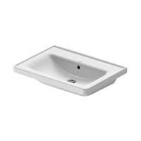 Immagine di Duravit D-NEO lavabo consolle 65 cm, con troppopieno, lato inferiore smaltato, colore bianco 2367650060