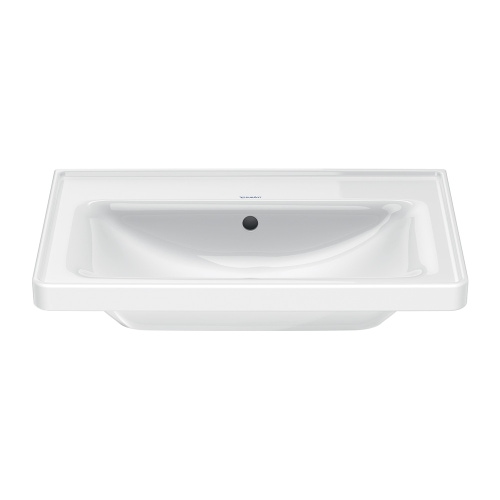 Immagine di Duravit D-NEO lavabo consolle 65 cm, con troppopieno, lato inferiore smaltato, colore bianco 2367650060