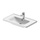 Duravit D-NEO lavabo consolle 80 cm monoforo, con troppopieno, con bordo per rubinetteria, lato inferiore smaltato, Wondergliss, colore bianco 23678000001
