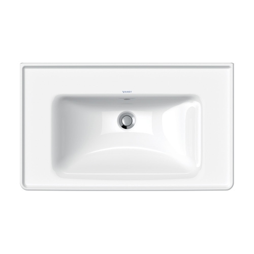 Immagine di Duravit D-NEO lavabo consolle 80 cm, con troppopieno, lato inferiore smaltato, colore bianco 2367800060
