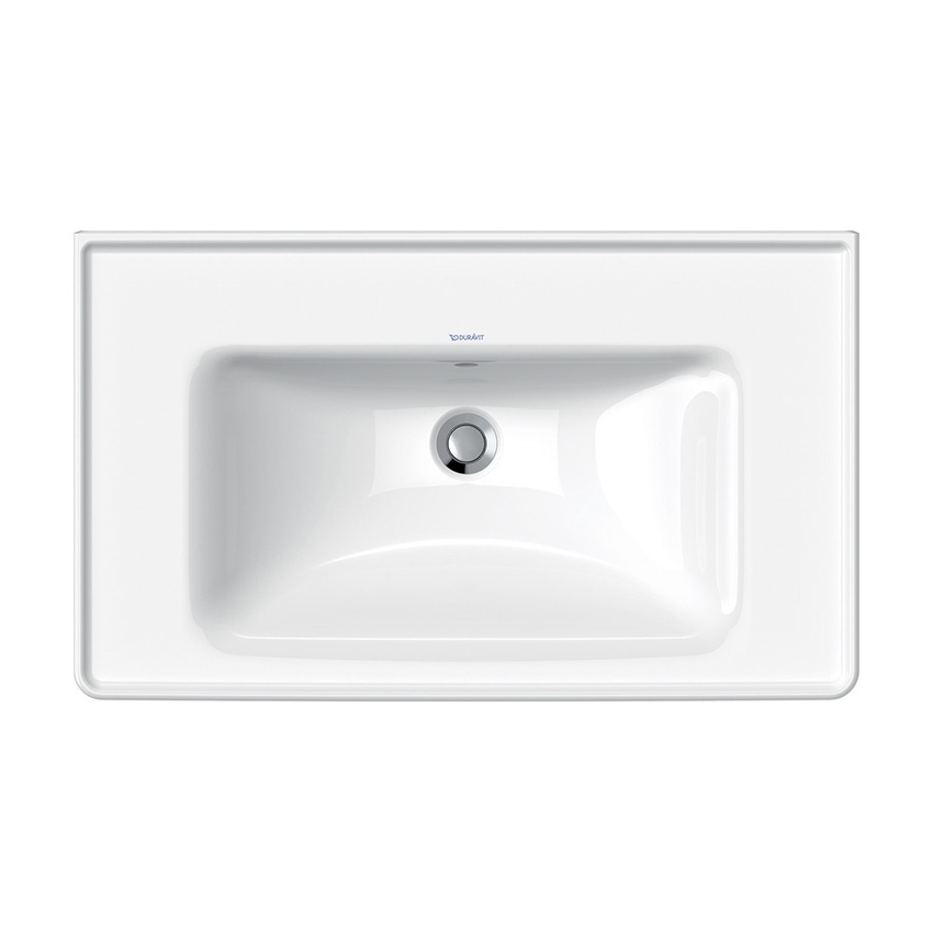 Immagine di Duravit D-NEO lavabo consolle 80 cm, con troppopieno, lato inferiore smaltato, colore bianco 2367800060