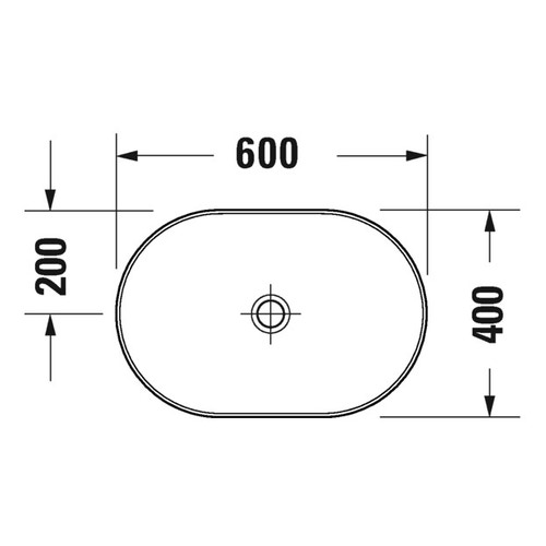 Immagine di Duravit D-NEO bacinella da appoggio soprapiano 60 cm, senza troppopieno, colore bianco 2372600070