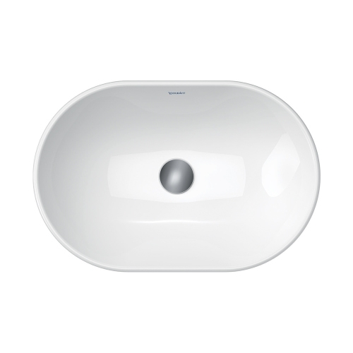 Immagine di Duravit D-NEO bacinella da appoggio soprapiano 60 cm, senza troppopieno, Wondergliss, colore bianco 23726000701