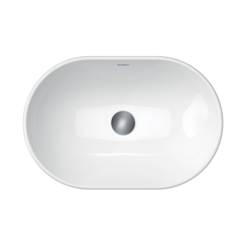 Immagine di Duravit D-NEO bacinella da appoggio soprapiano 60 cm, senza troppopieno, Wondergliss, colore bianco 23726000701