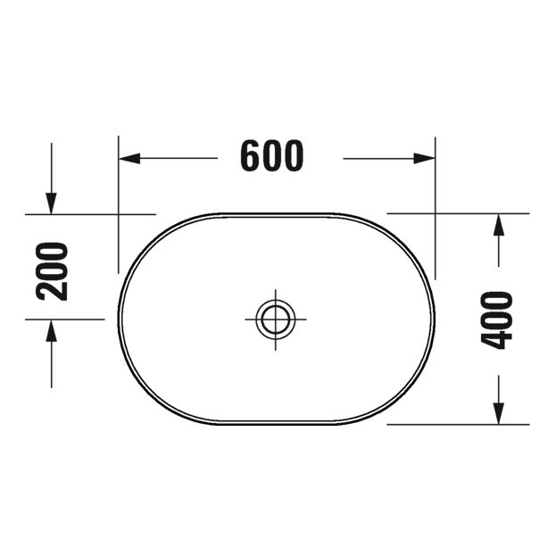 Immagine di Duravit D-NEO bacinella da appoggio soprapiano 60 cm, senza troppopieno, Wondergliss, colore bianco 23726000701