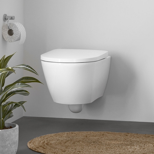 Immagine di Duravit D-NEO vaso sospeso Rimless® senza brida, senza sedile, a cacciata, UWL classe 1, colore bianco 2577090000