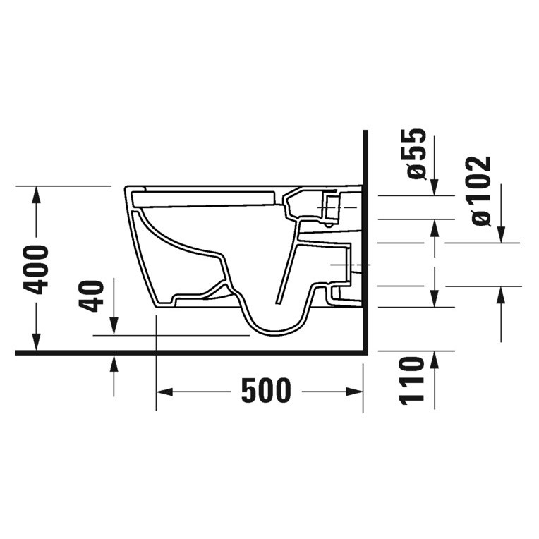 Duravit 2577090000 D-NEO vaso sospeso Rimless® senza brida, senza sedile, a  cacciata, UWL classe 1, colore bianco