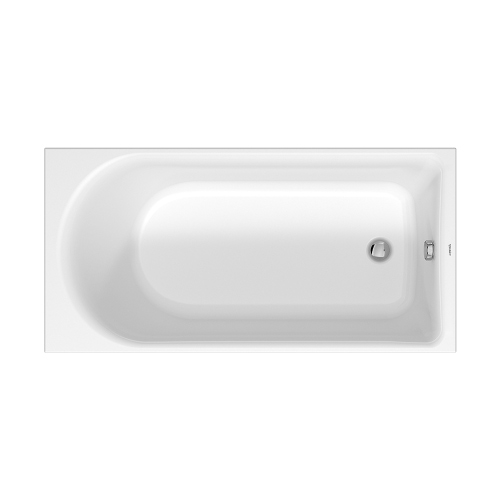 Immagine di Duravit D-NEO vasca rettangolare da incasso L.150 P.75 cm, con uno schienale inclinato, colore bianco finitura lucido 700471000000000