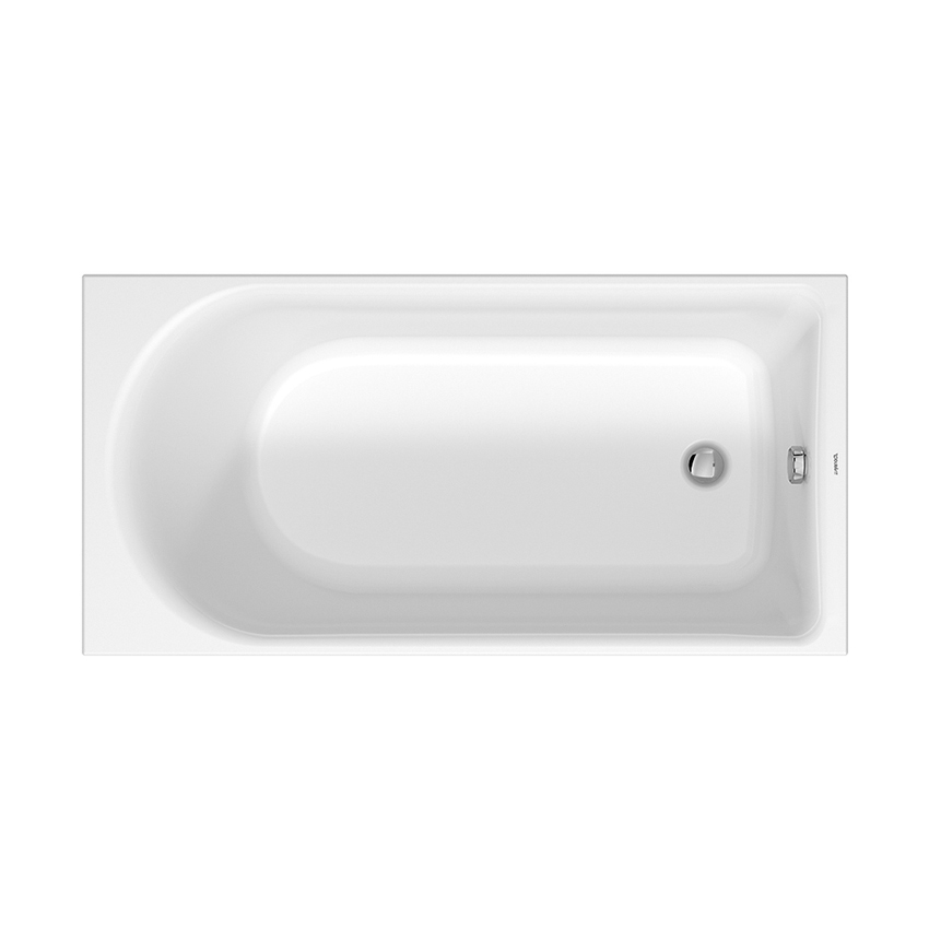 Immagine di Duravit D-NEO vasca rettangolare da incasso L.150 P.75 cm, con uno schienale inclinato, colore bianco finitura lucido 700471000000000