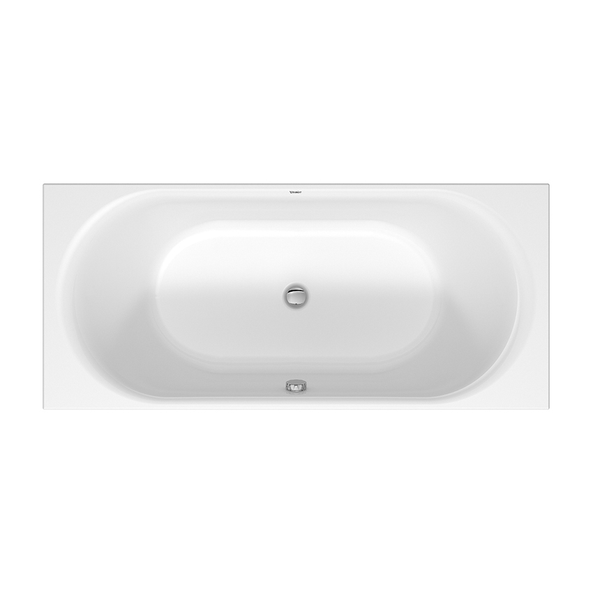 Immagine di Duravit D-NEO vasca rettangolare da incasso L.180 P.80 cm, con due schienali inclinati, colore bianco 700476000000000