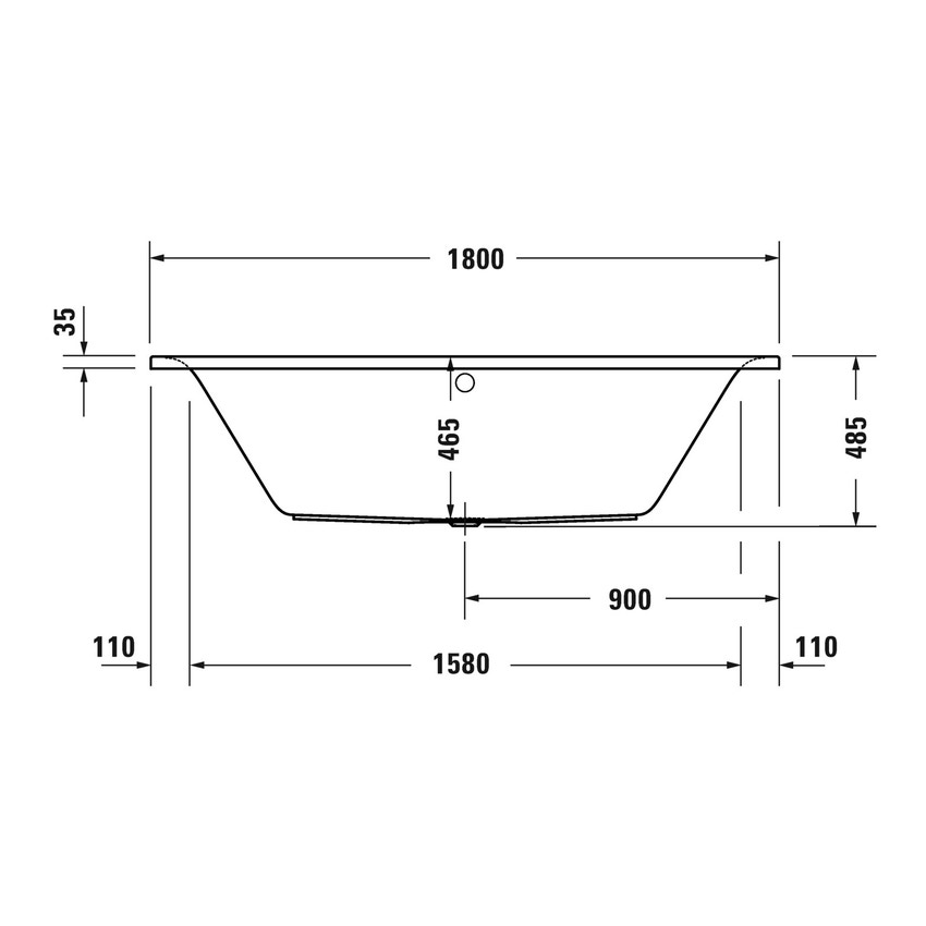 Immagine di Duravit D-NEO vasca rettangolare da incasso L.180 P.80 cm, con due schienali inclinati, colore bianco 700476000000000