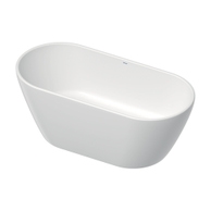 D-NEO vasca freestanding L.160 P.75 cm, con due schienali inclinati, con colonna di scarico speciale, con troppopieno, colore bianco