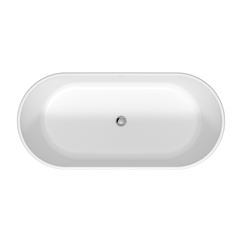 Immagine di Duravit D-NEO vasca freestanding L.160 P.75 cm, con due schienali inclinati, con colonna di scarico speciale, con troppopieno, colore bianco 700477000000000